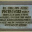 Epitaph to Gracjan Józef Piotrowski in Church of the Visitation in Lesko